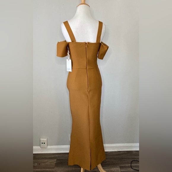 NWT Golden Knitted Body Con Dress with Cutouts @The King Kouture Med - Picture 9 of 9
